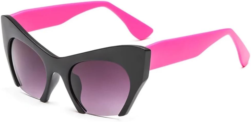 

Классические солнцезащитные очки «кошачий глаз» для женщин, ретро-стиль, полуободковая оправа, двухцветная градиентная оправа, защита от УФ-излучения UV400 UATXTAU, Black Rose Grey