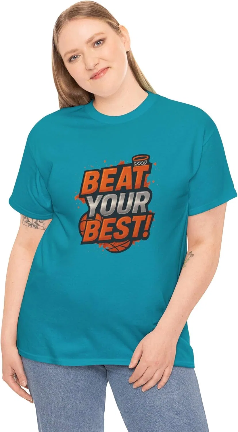 Футболка Beat Your Best, Unisex Heavy Cotton Tee, Tropical Blue — фото 4