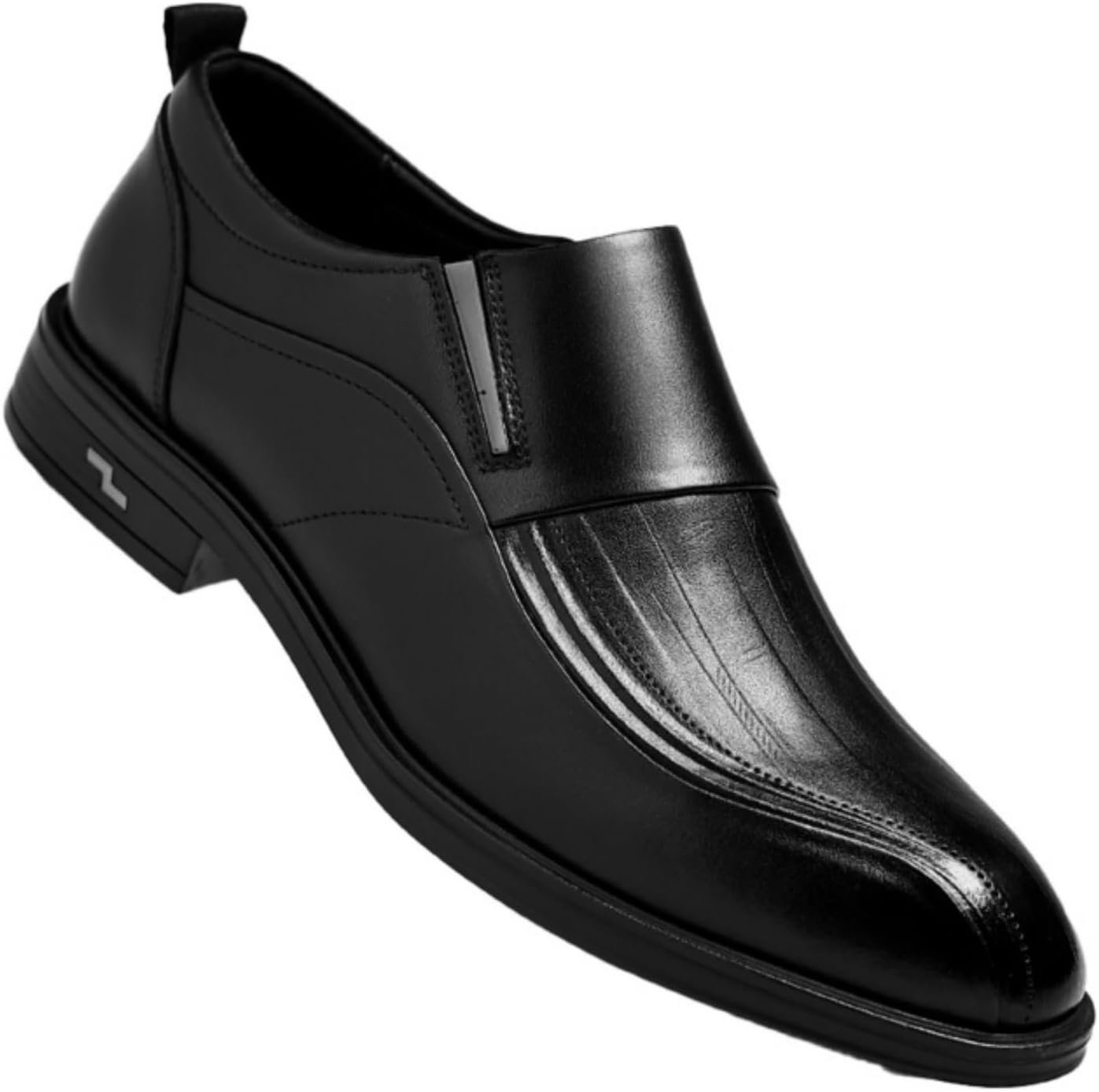 

Мужские кожаные слипоны QWUIEOIN, повседневные туфли-лоферы с острым носком, низкие, нескользящие, для работы, офиса, официальных мероприятий и свадеб, черный