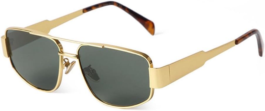 

MUTYNE Роскошные металлические солнцезащитные очки неправильной формы для женщин и мужчин, винтажные панк-очки, популярные очки для вождения и активного отдыха, Gold Dark Green