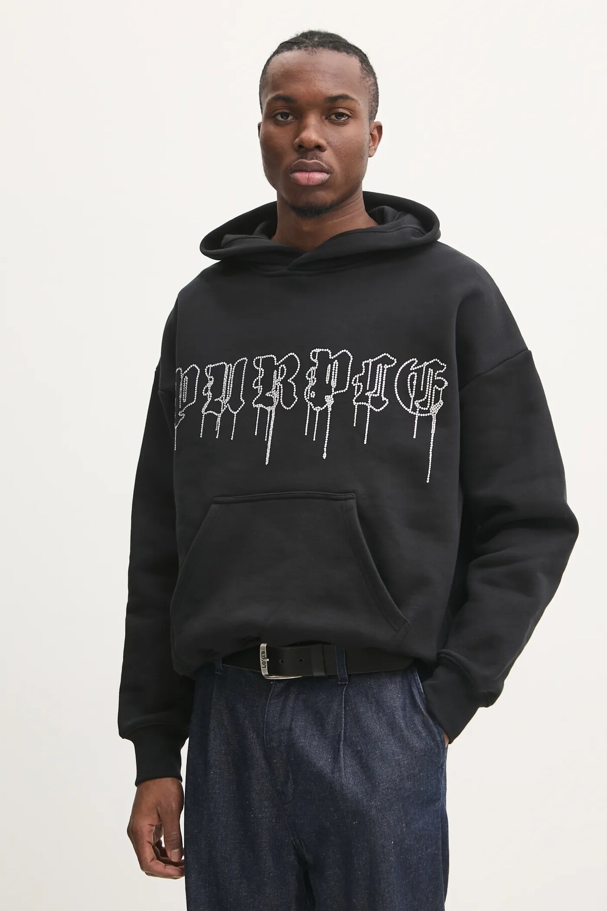 

Хлопковая толстовка HWT FLEECE PO HOODY Purple Brand, черный