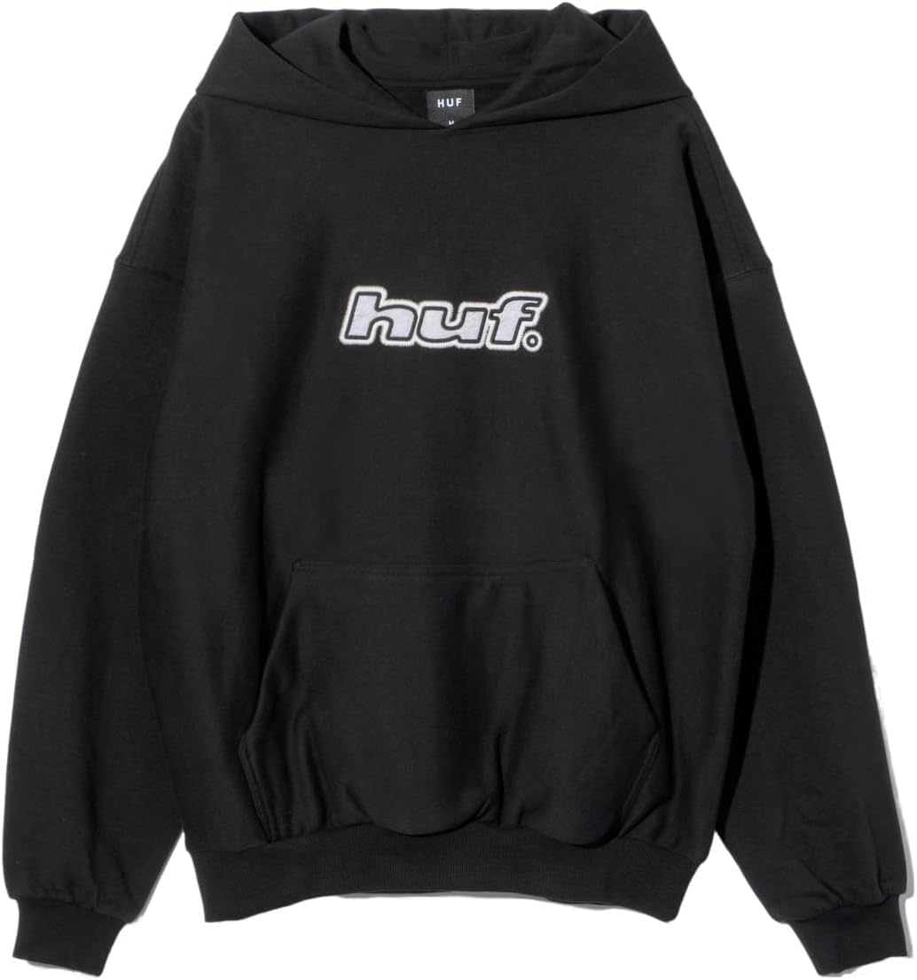

Толстовка с капюшоном из флиса Huff FL00229 с аппликацией логотипа, черный