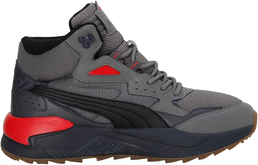 Мужские кроссовки PUMA X Ray Speed Mid WTR Castlerock Black Ebony Red Winter (385869 02), серый — фото 3