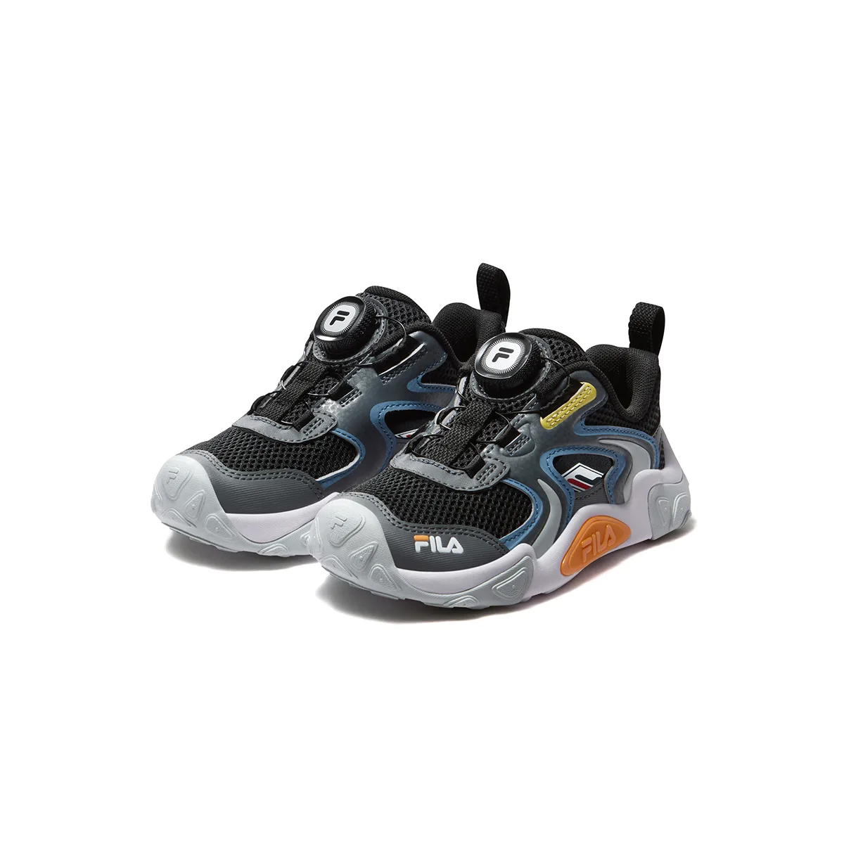 FILA KIDS Performance FPF Synthetic Leather, Textile детские уличные кроссовки Black/Castle Gray для детей 3-7 лет — фото 4
