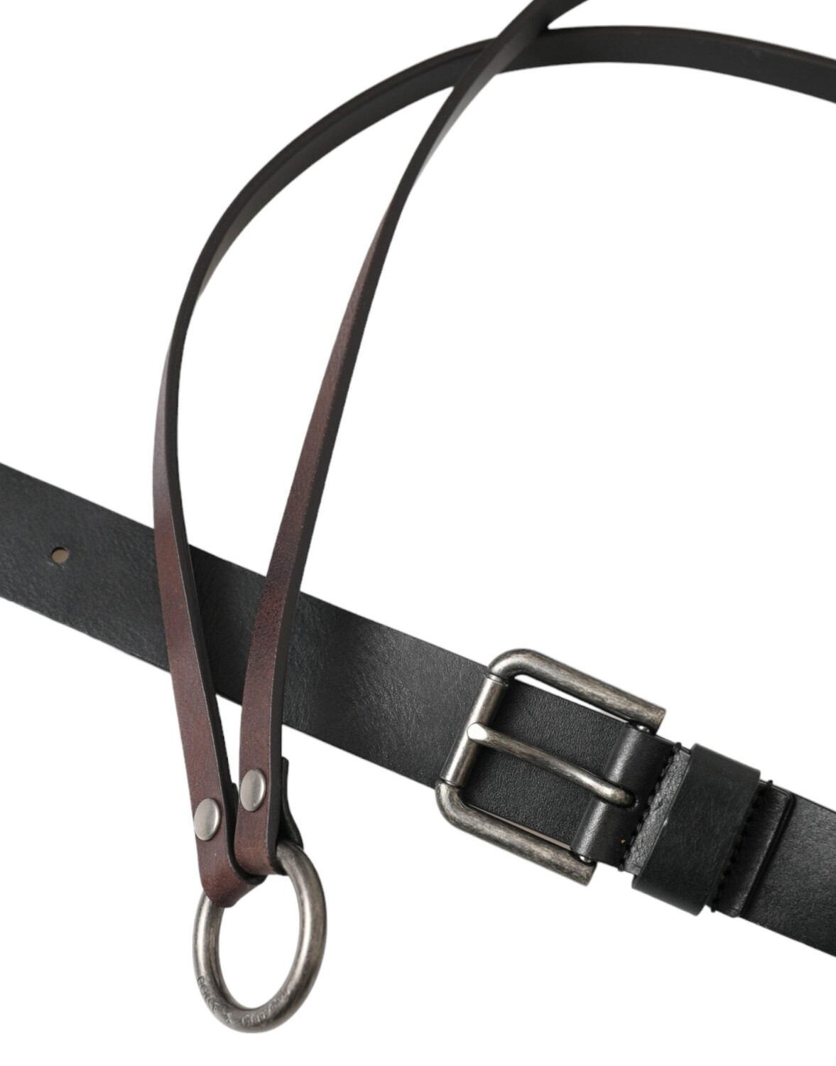 

Dolce & Gabbana Мужской кожаный ремень с металлической пряжкой, цвет Black And Brown