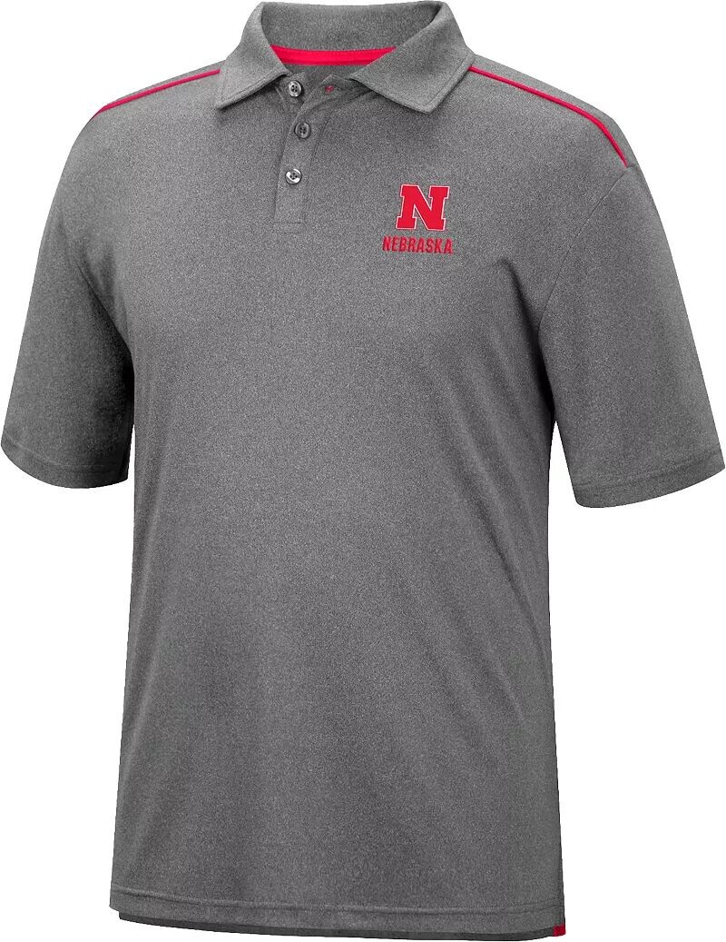 

Colosseum Мужская серая футболка-поло Nebraska Cornhuskers