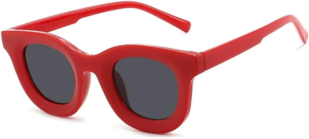 

Солнцезащитные очки с защитой UV400 | Маленькая круглая оправа | Для женщин и мужчин | Для занятий спортом на открытом воздухе и вождения DSVIGF, Red Gray