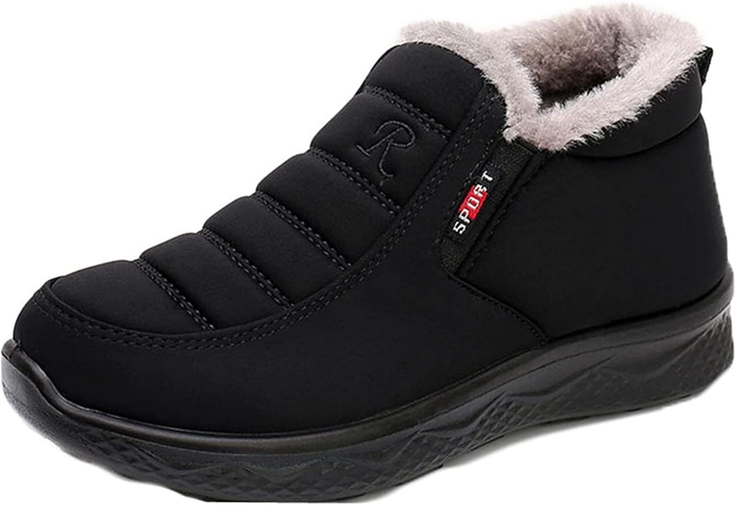 

Мужские короткие снежные ботинки Yiozoi для улицы и дома, водонепроницаемые, теплые, бархатные, низкие повседневные ботинки, противоскользящие, черный