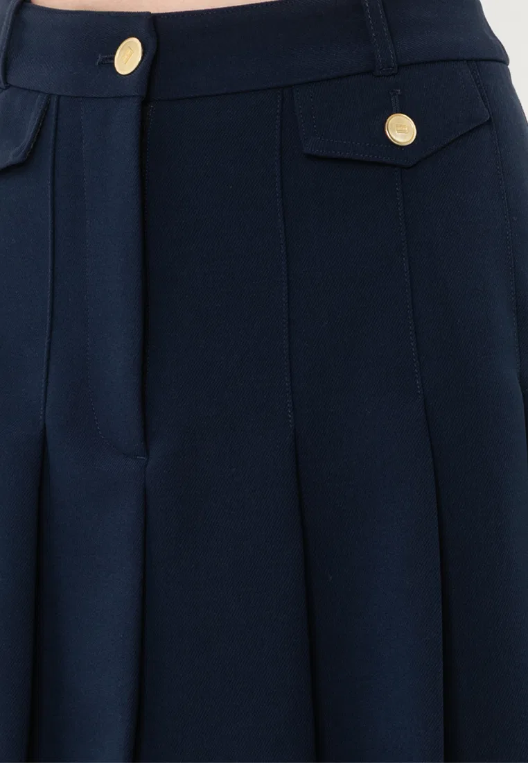 Юбка мини плиссированная с золотыми пуговицами, Tommy Hilfiger — фото 3