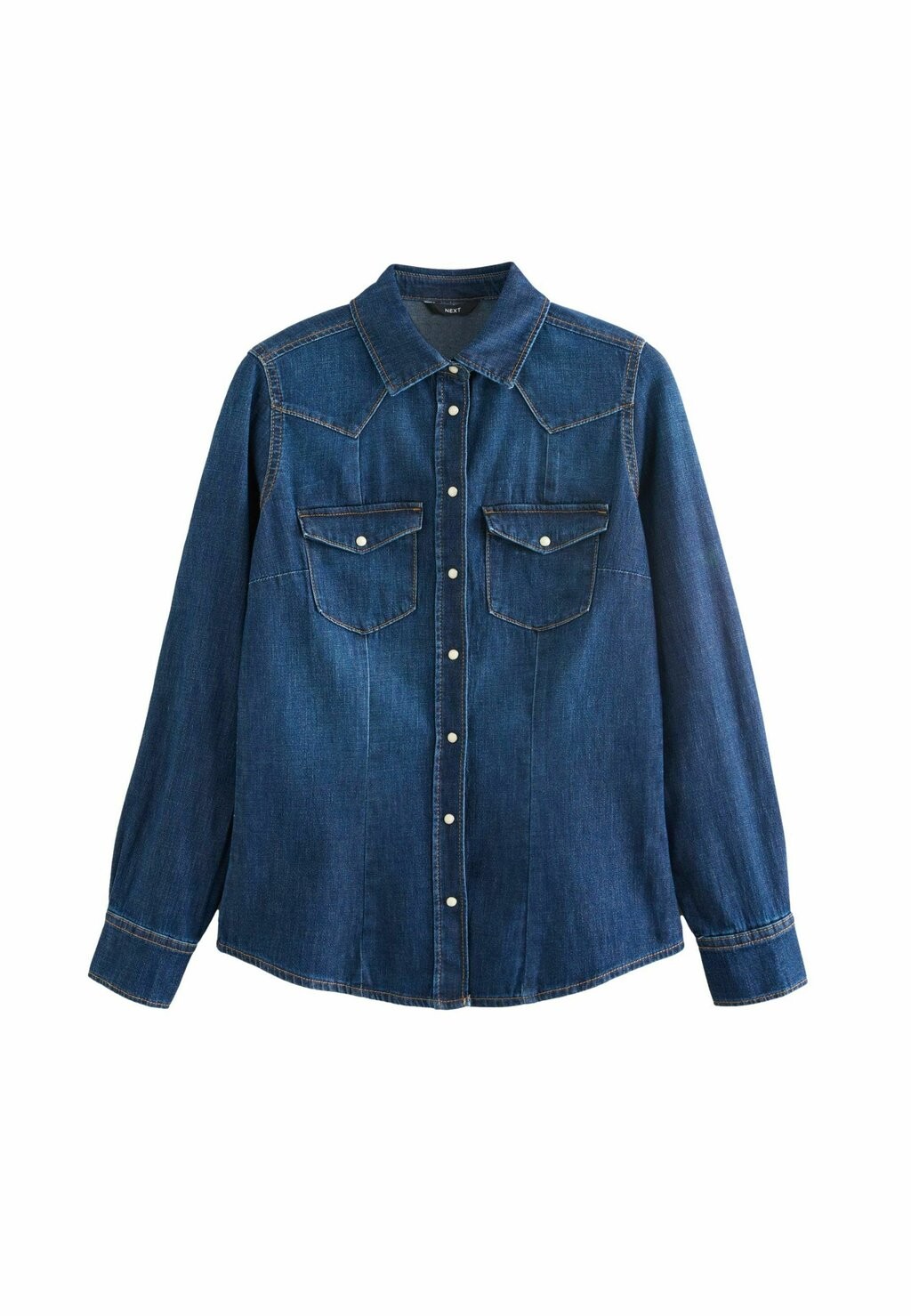 

Блузка на пуговицах REGULAR FIT FULLER BUST SEAM DETAIL WESTERN Next, синий