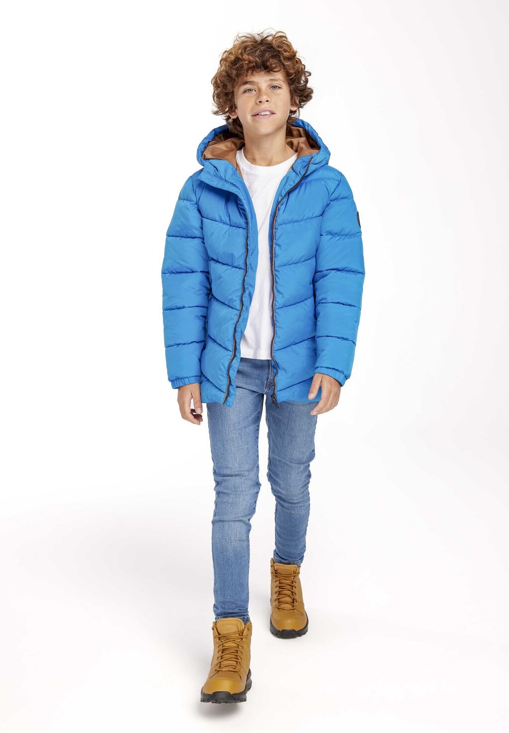 

Легкая куртка HOODED PUFFER MINOTI, цвет royal blue camel