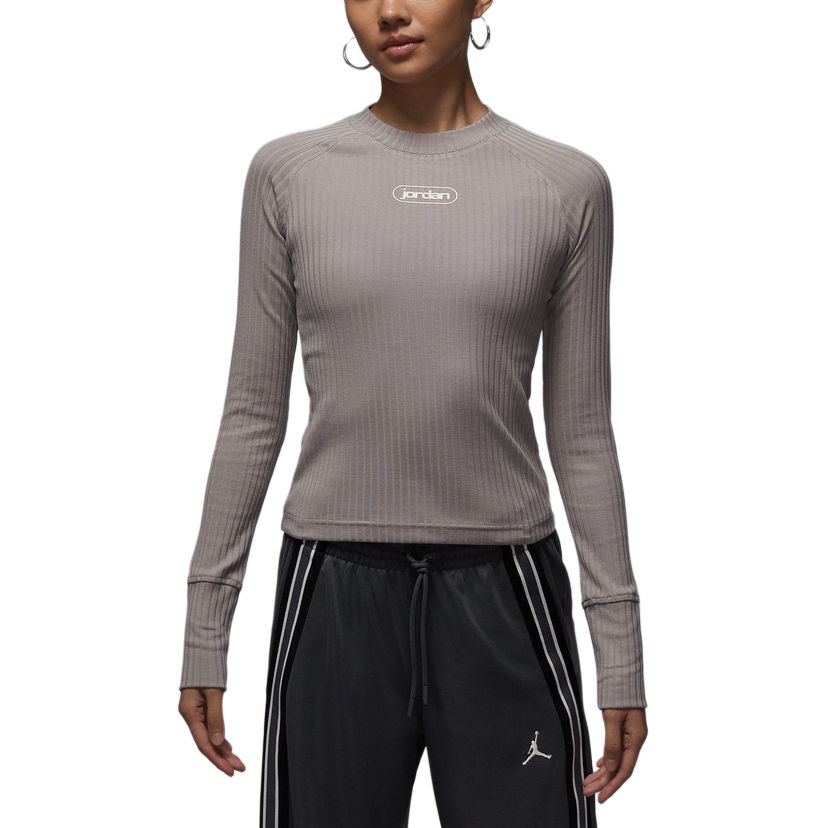 

Jordan Женская футболка серого цвета с круглым вырезом, средней толщины, Серый, Jordan Женская футболка серого цвета с круглым вырезом, средней толщины