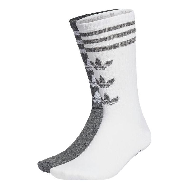 

Носки adidas Trefoil Crew Socks 2 Pairs 'White Grey' HC9526, разноцветный
