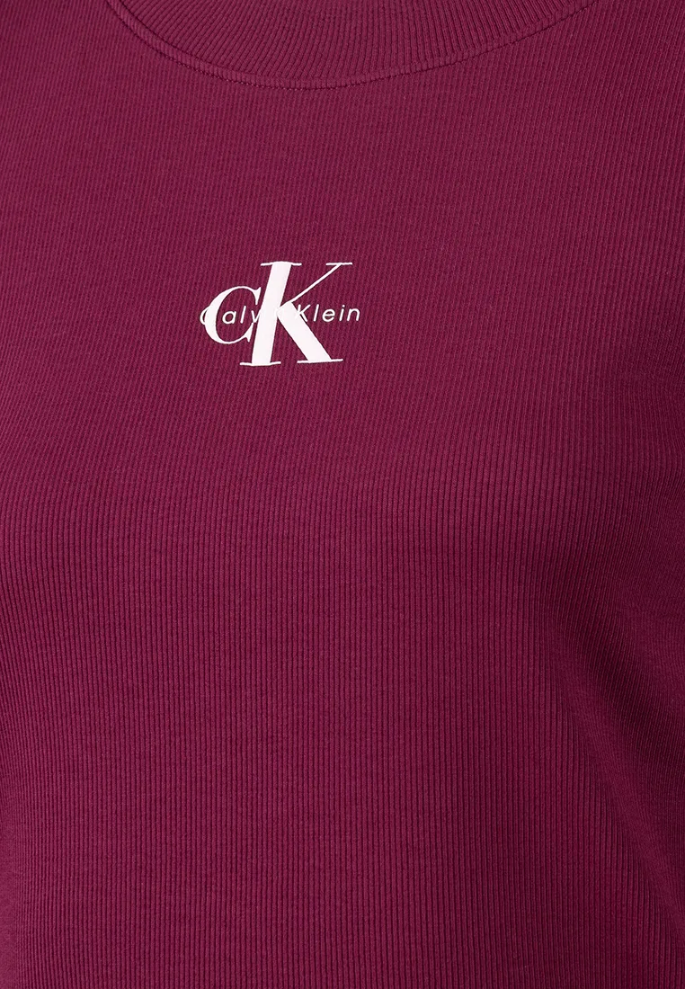 Футболка с длинным рукавом, с логотипом Monogram, Calvin Klein Jeans, ягодный — фото 3