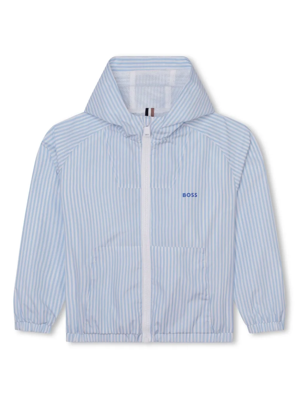 

Полосатая куртка с капюшоном BOSS Kidswear, синий