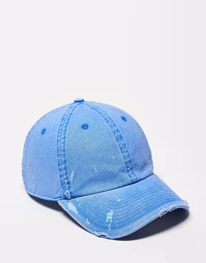 

Кепка Hollister с потертостями в синие брызги