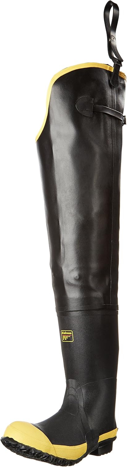 

Мужские утепленные сапоги LaCrosse Storm Hip 31 с стальным носком, оснащенные пенным утеплителем, выполненные из натурального каучука и с подошвой Trac-Lite с хорошим сцеплением, черный