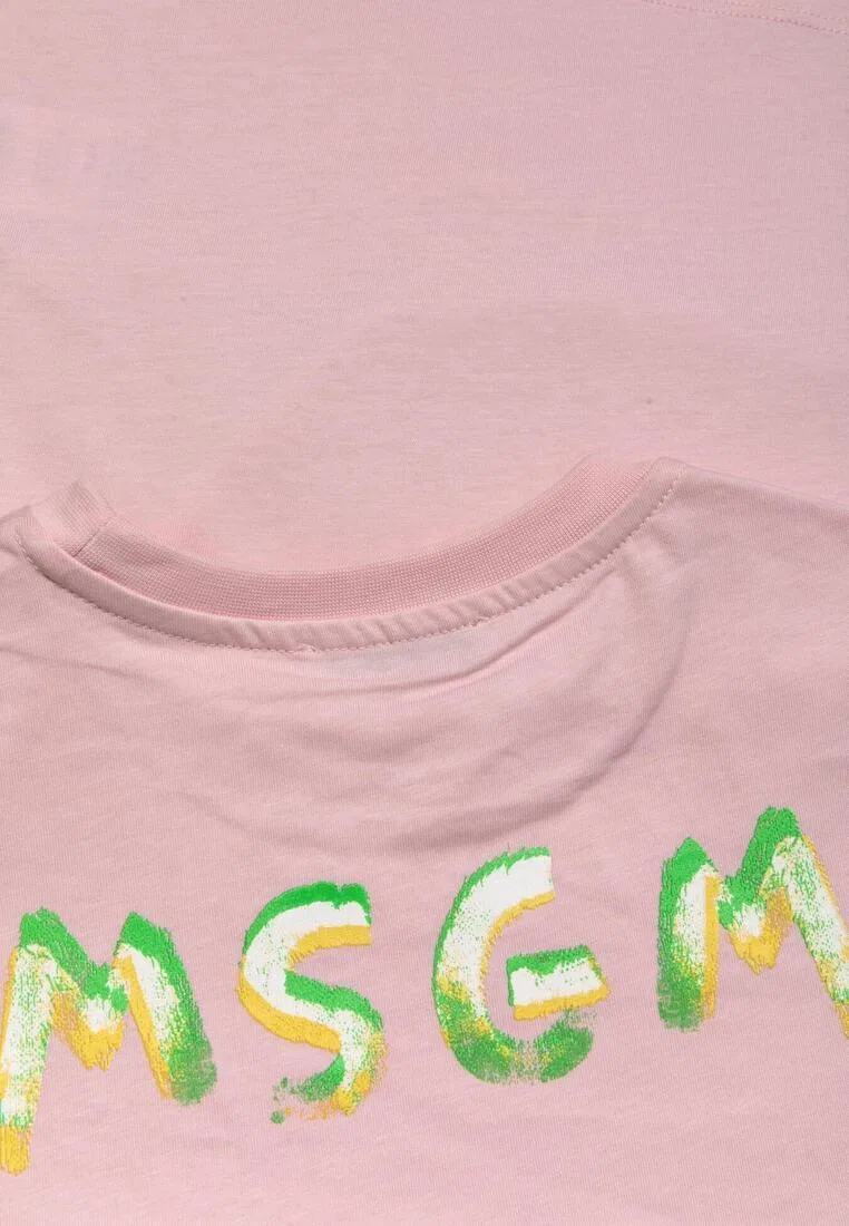 Футболка, хлопок, для детей Msgm, розовый — фото 3
