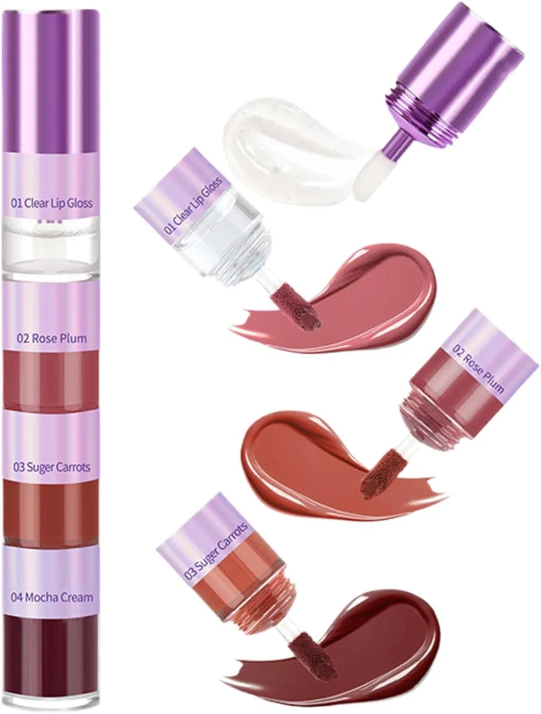 Блеск для губ 4-в-1, Lip Gloss
