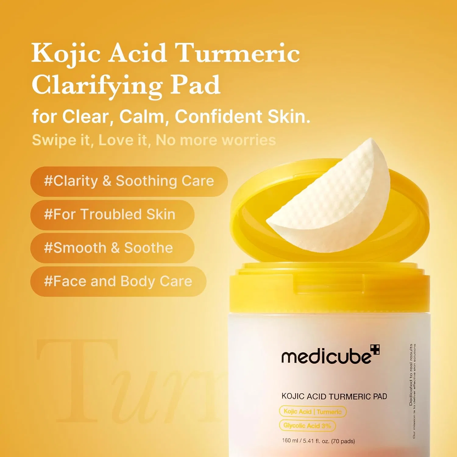 Тоник Medicube — Тонер-пэды для проблемной кожи с койевой кислотой и куркумой от , Kojic Acid Turmeric Pads — фото 2