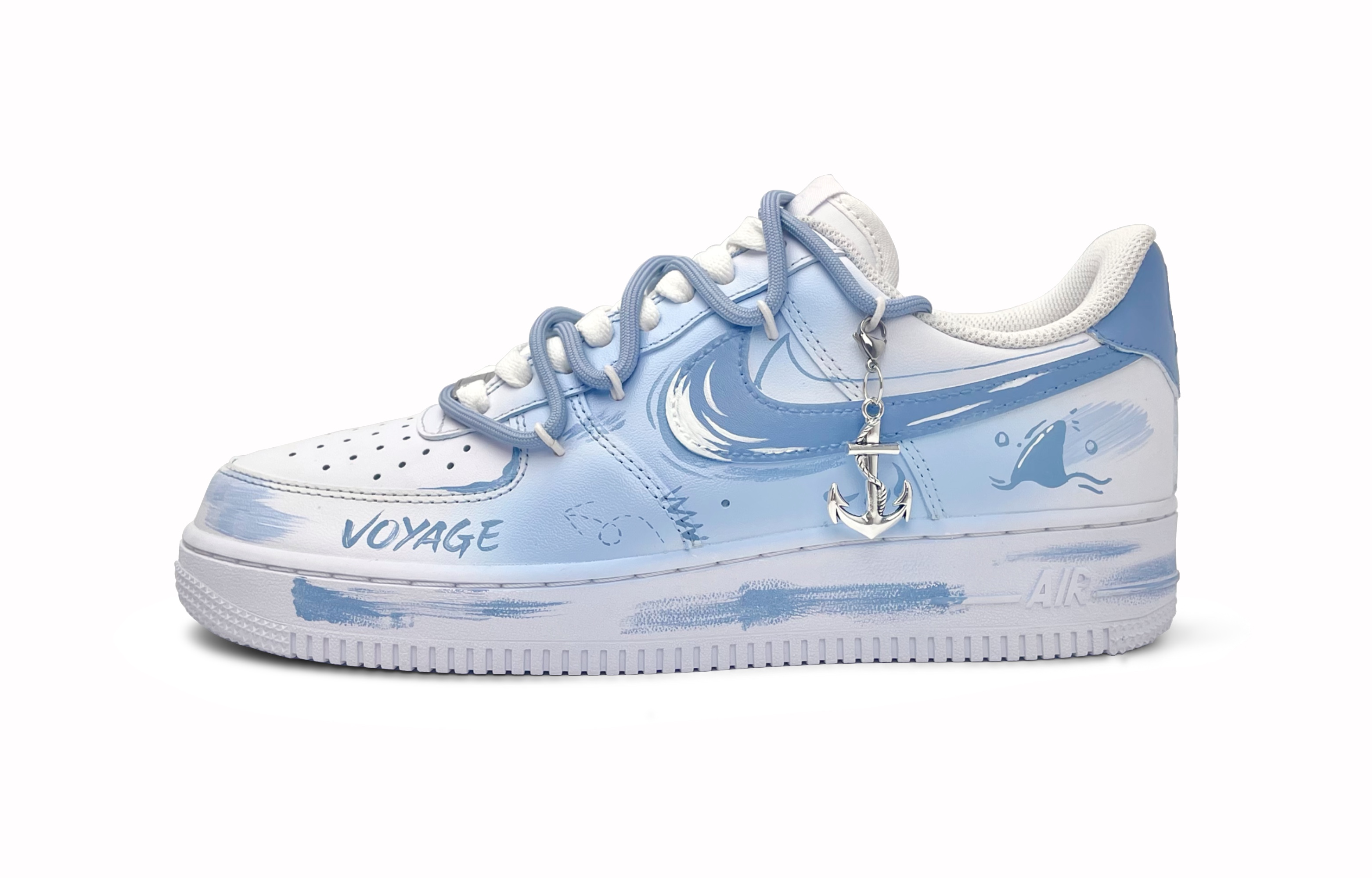 

Nike Кроссовки Air Force 1 для скейтбординга, износостойкие, низкие, мужские, сине-белые