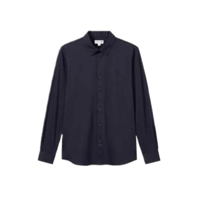 Рубашка мужская с лацканом умеренной ширины LACOSTE, HDE/Sierra Blue