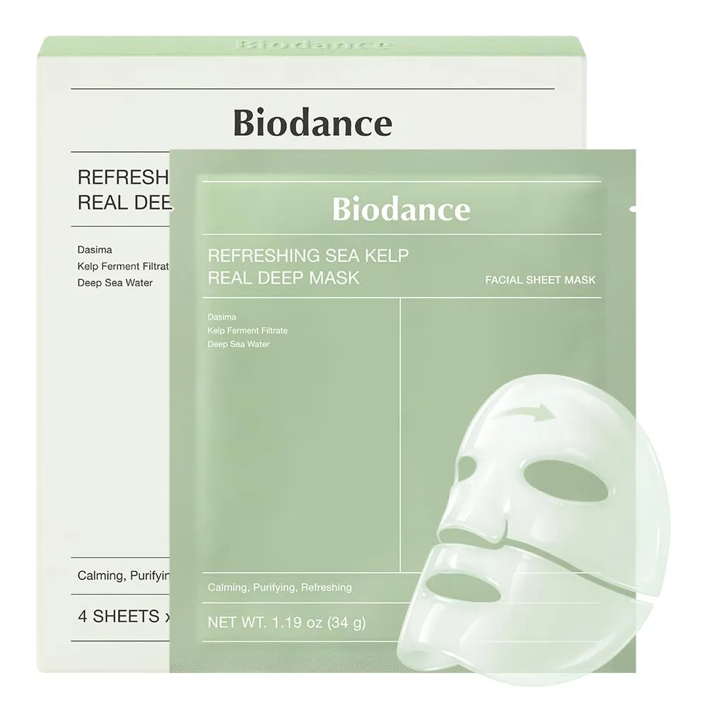 Освежающая гидрогелевая маска «Sea Pole Real Deep Mask» от BIODANCE, 34 г x 4 шт. Biodance, Sea Kelp