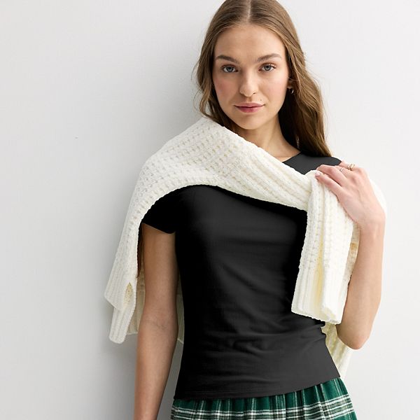 

Детский короткий рукав контурный топ Pink Republic, Black