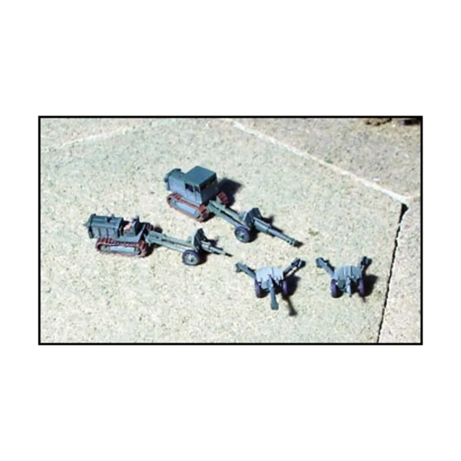 

122-мм и 152-мм гаубицы, WWII Micro Armour - Russia - Softskins, ARV's, Armored Cars and Towed Guns (1:285)