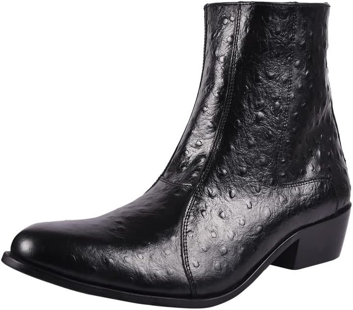 

Мужские высокие ботинки LIBERTYZENO из кожи с однотонным и змеиным принтом, ретро-стиль, для взрослых, к Рождеству, черный