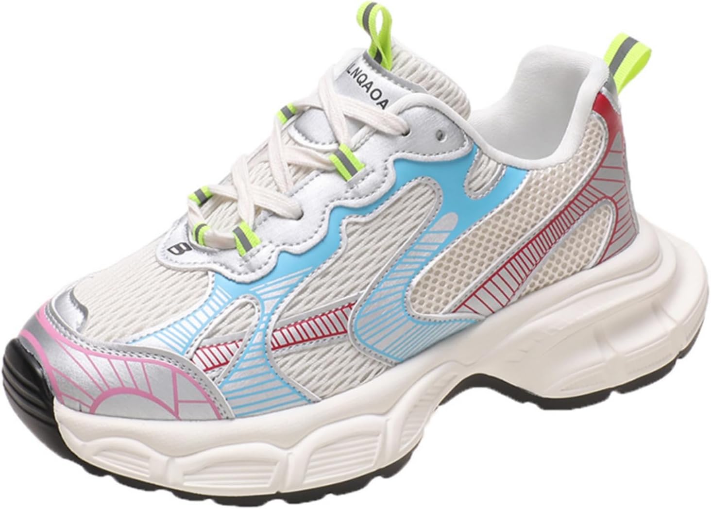 

Мужские модные кроссовки на платформе с дышащей сеткой, массивные, на шнуровке, Y2K, удобные, противоскользящие, повседневные с круглым носком, для ходьбы Netehadi, розовый