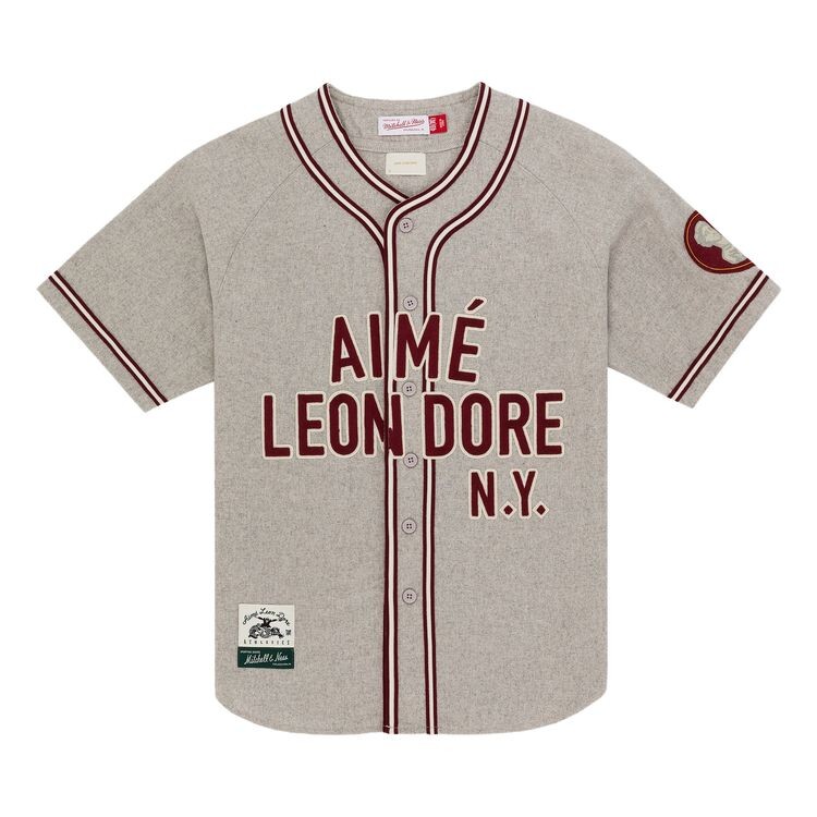 

Джерси Aimé Leon Dore x Mitchell & Ness Team Baseball Jersey Oatmeal, серый