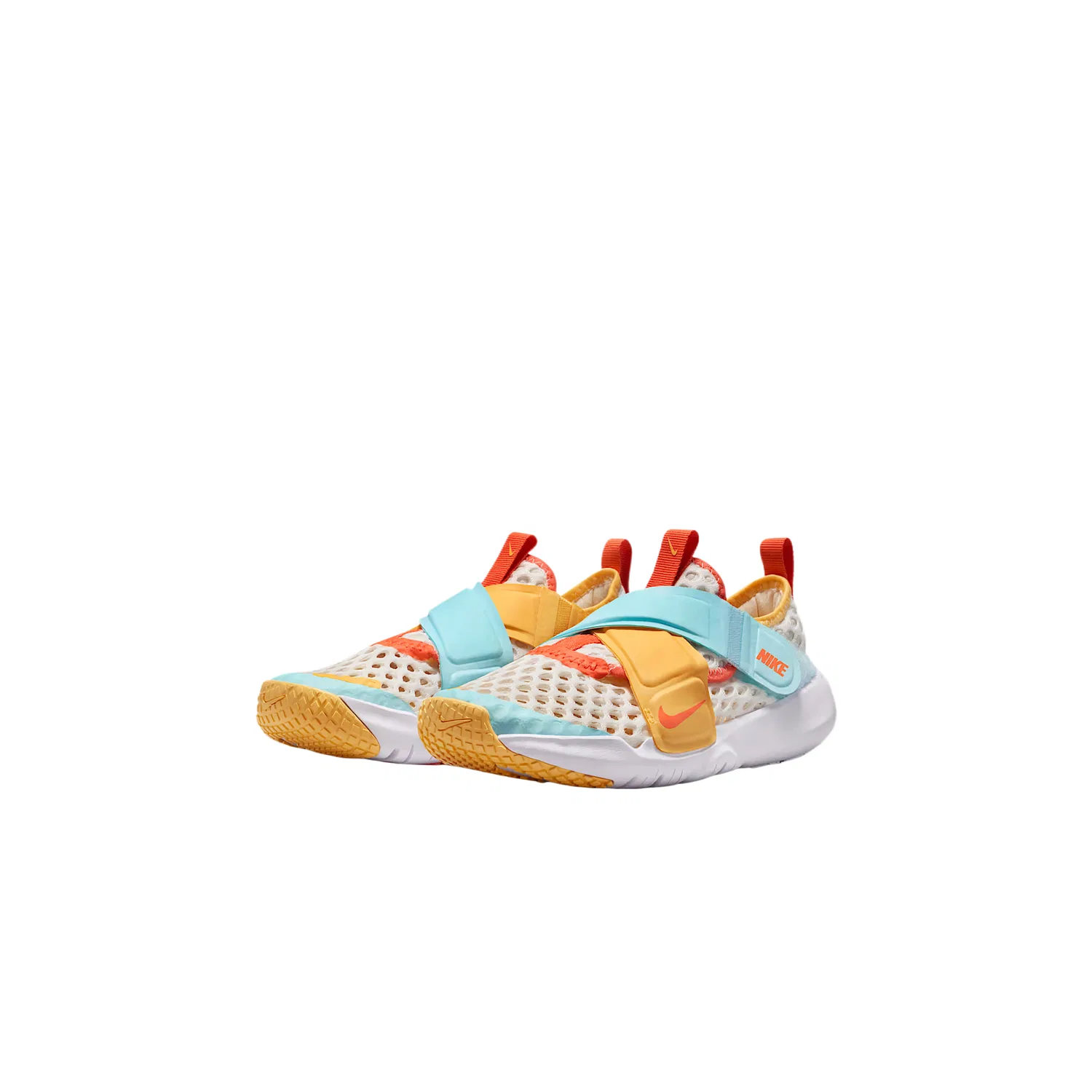 Детские беговые кроссовки Flex Advance Nike, Sail White/White/Glacier Blue/Grass Green Orange — фото 3