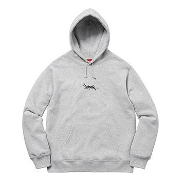 

Толстовка ss19 tag hooded sweatshirt heathergrey Supreme, серый