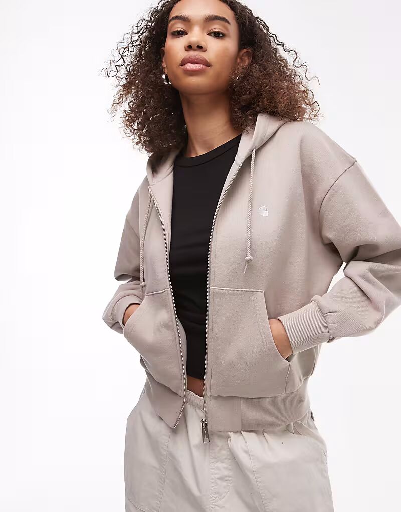

Толстовка Carhartt WIP Casey с капюшоном на молнии бежевого цвета