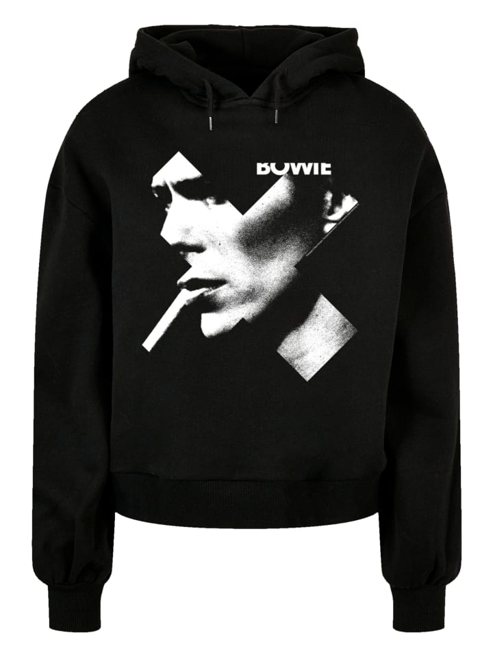 

F4NT4STIC Женская органическая толстовка оверсайз с капюшоном David Bowie Smoke, черная