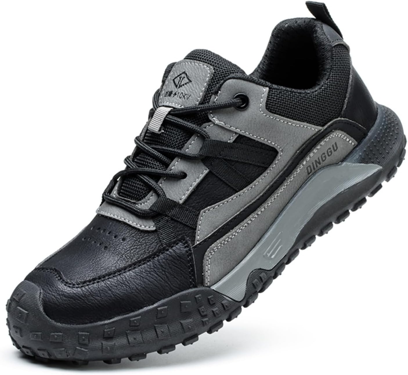 

Мужские прочные туфли с защитным носком, легкие, стойкие к проколам, противоскользящие, удобные, дышащие, шнуровка, низкие ботинки для строительства, работы на заводе, на открытом воздухе, повседневная носка, кроссовки Yrzhgdl, черный