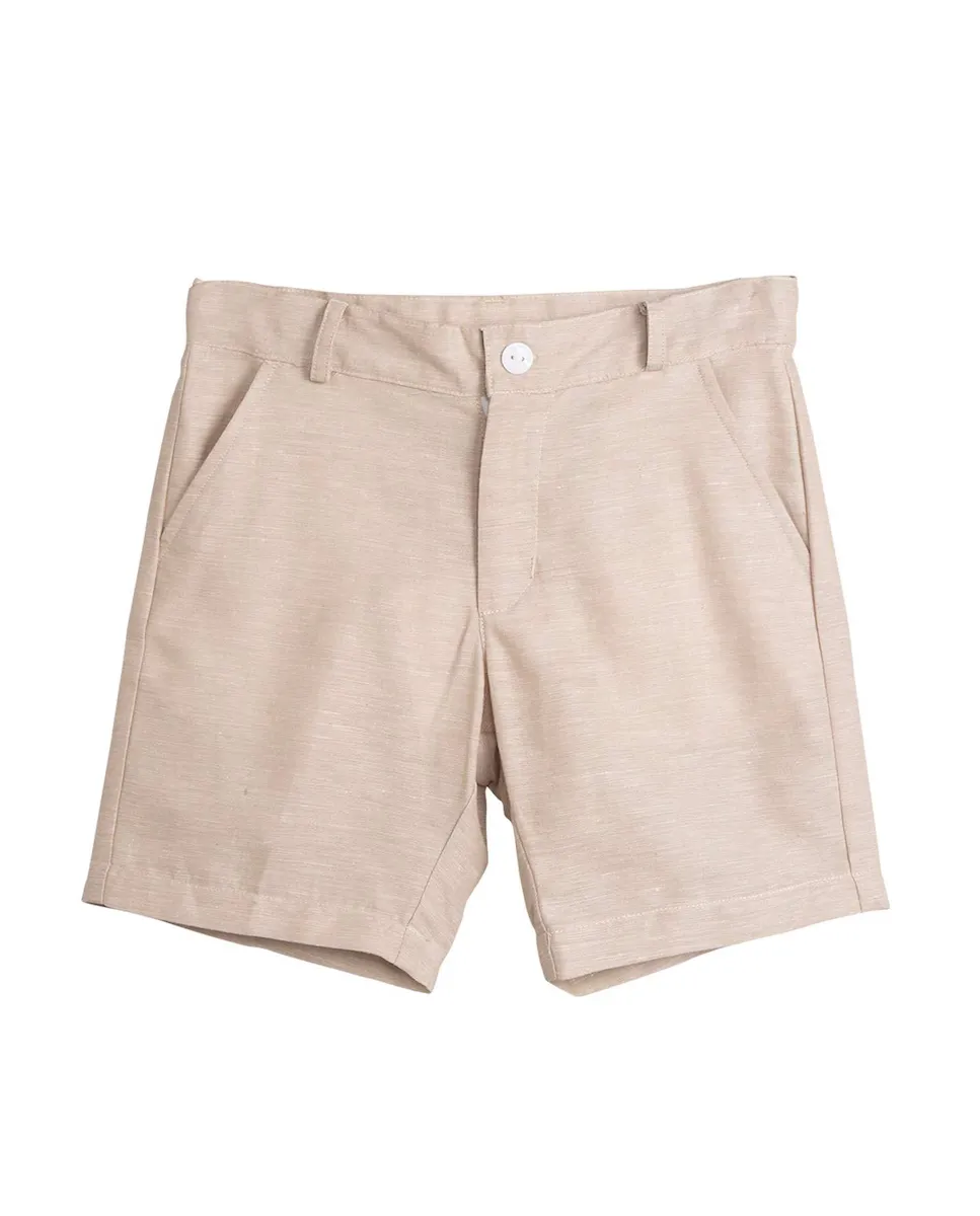 

Однотонные шорты-бермуды для мальчиков с карманами Dadati, бежевый