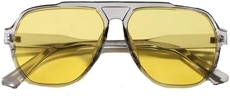 

Большие солнцезащитные очки унисекс прозрачного желтого цвета: красочная полупрозрачная оправа над переносицей, модные и эффектные очки для мужчин и женщин Fashion Culture, Yellow