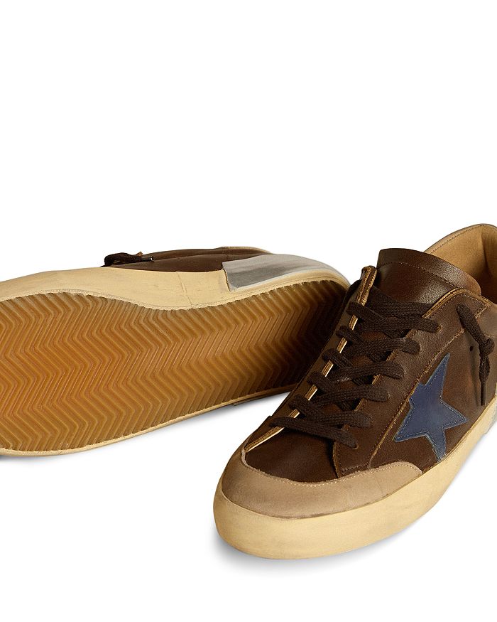 Мужские кожаные кроссовки Super Star Golden Goose, коричневый — фото 3