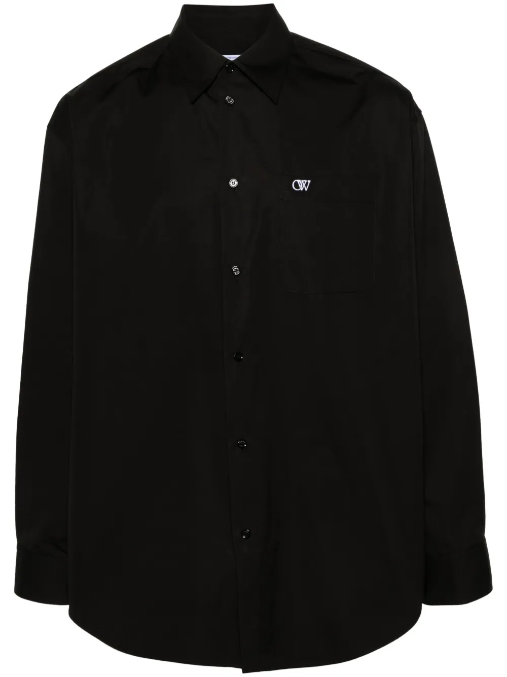 

Рубашка с вышитым логотипом OFF-WHITE, черный