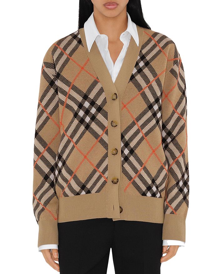 

Кардиган из смесовой шерсти Burberry, коричневый/бежевый