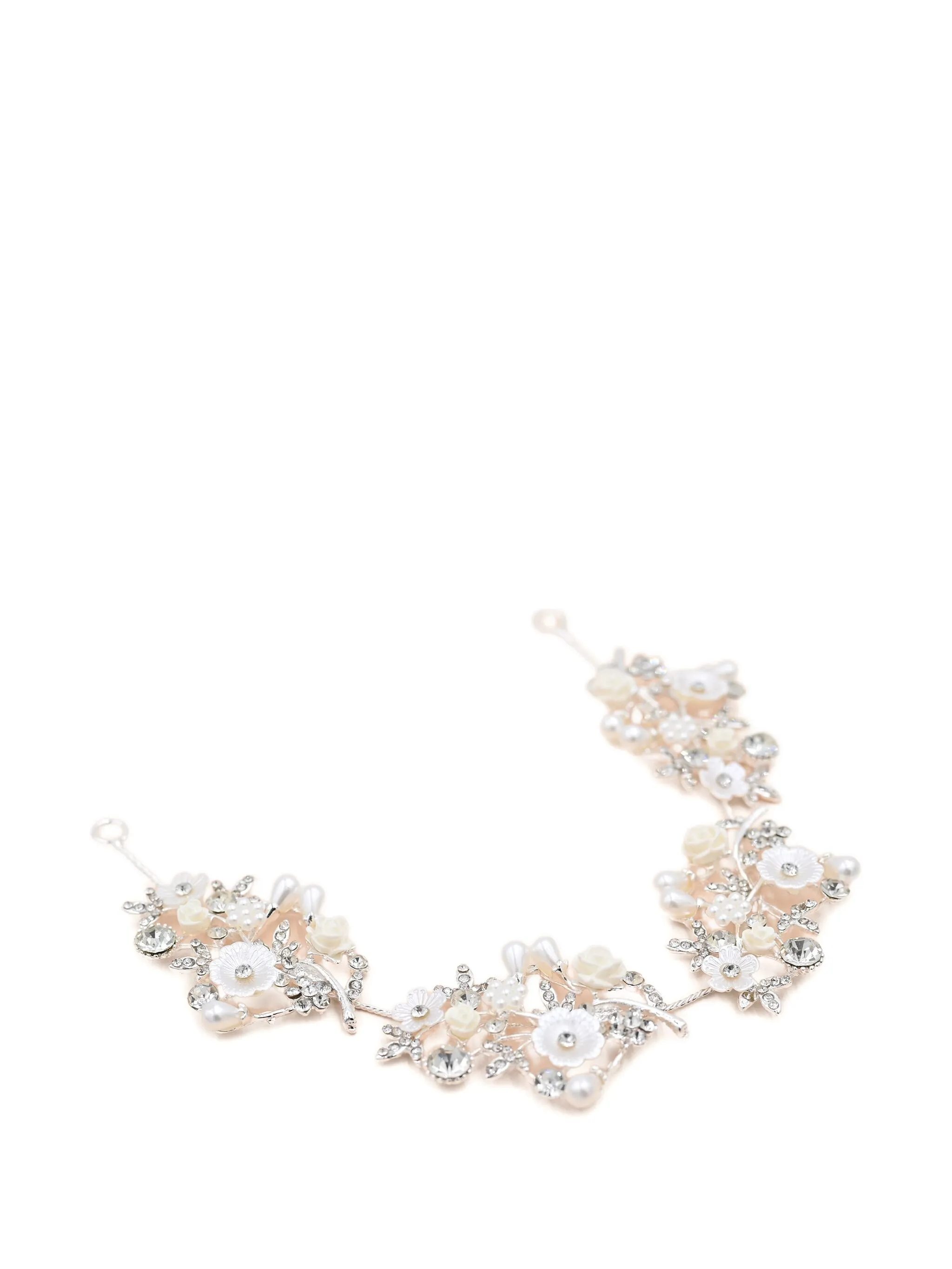 Заколка для волос Crystal Flower Ivory Rose Tulleen, серебристый — фото 2