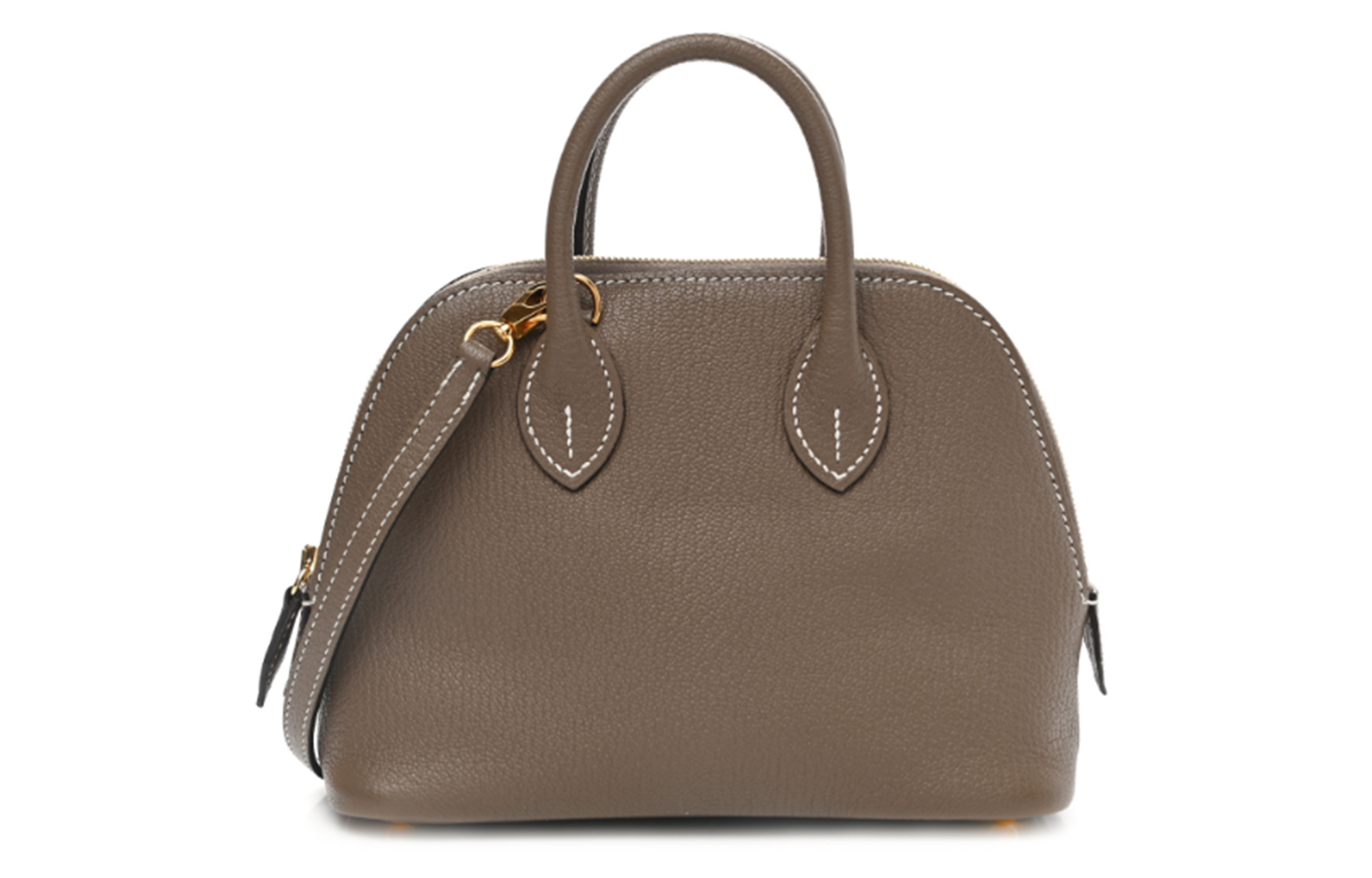 

Bolide Evercolor Calfskin Боулинг Сумка Мини Женская 18 Etoupe Слоновая Серая HERMES