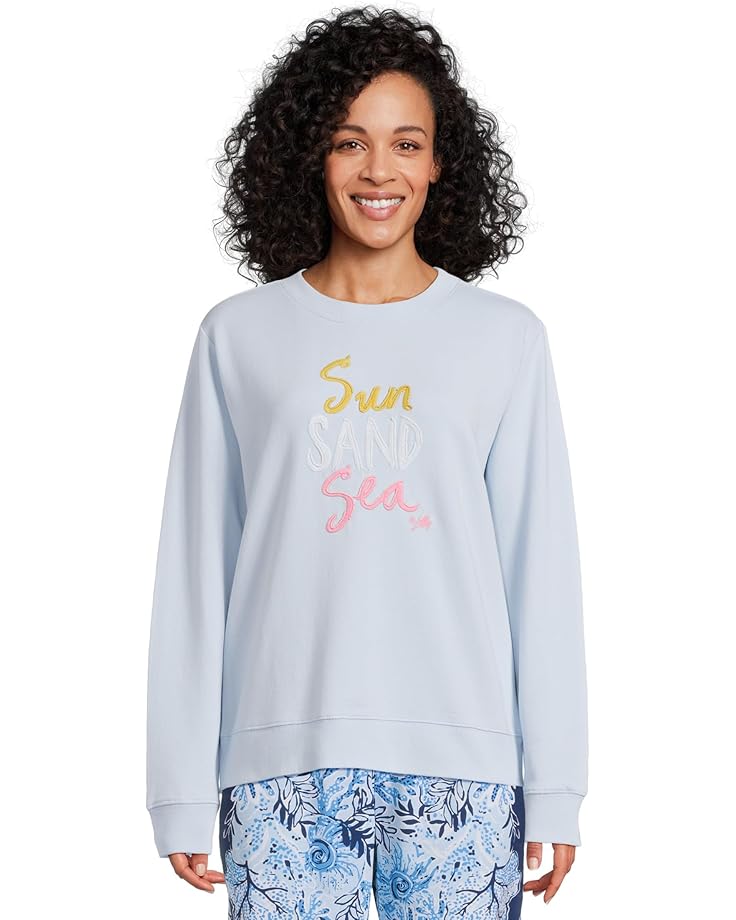 

Толстовка Lilly Pulitzer Ballad Long Sleeve Sweatshirt, цвет Bluette Sun Sand Sea Embroidery