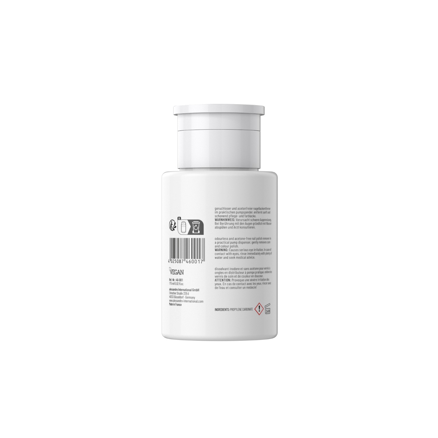 Жидкость для снятия лака nail polish remover Alessandro, объем 175 мл — фото 2