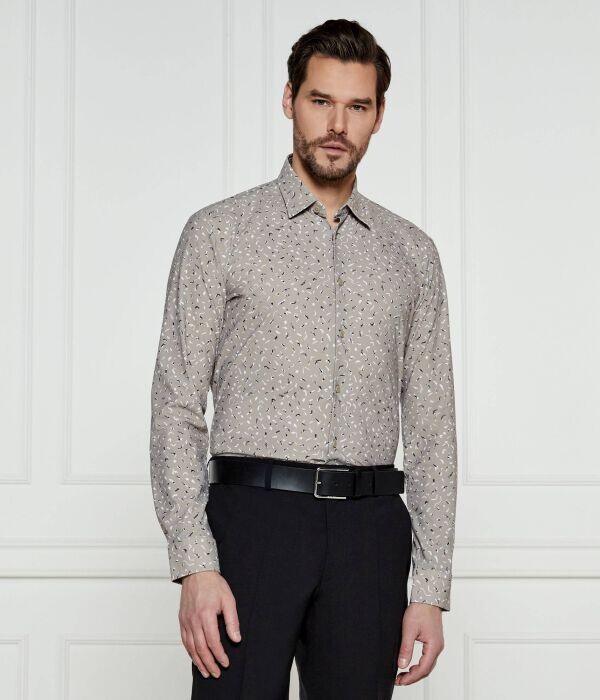 

Рубашка Boss P-Roan-Kent Slim Fit, бежевый
