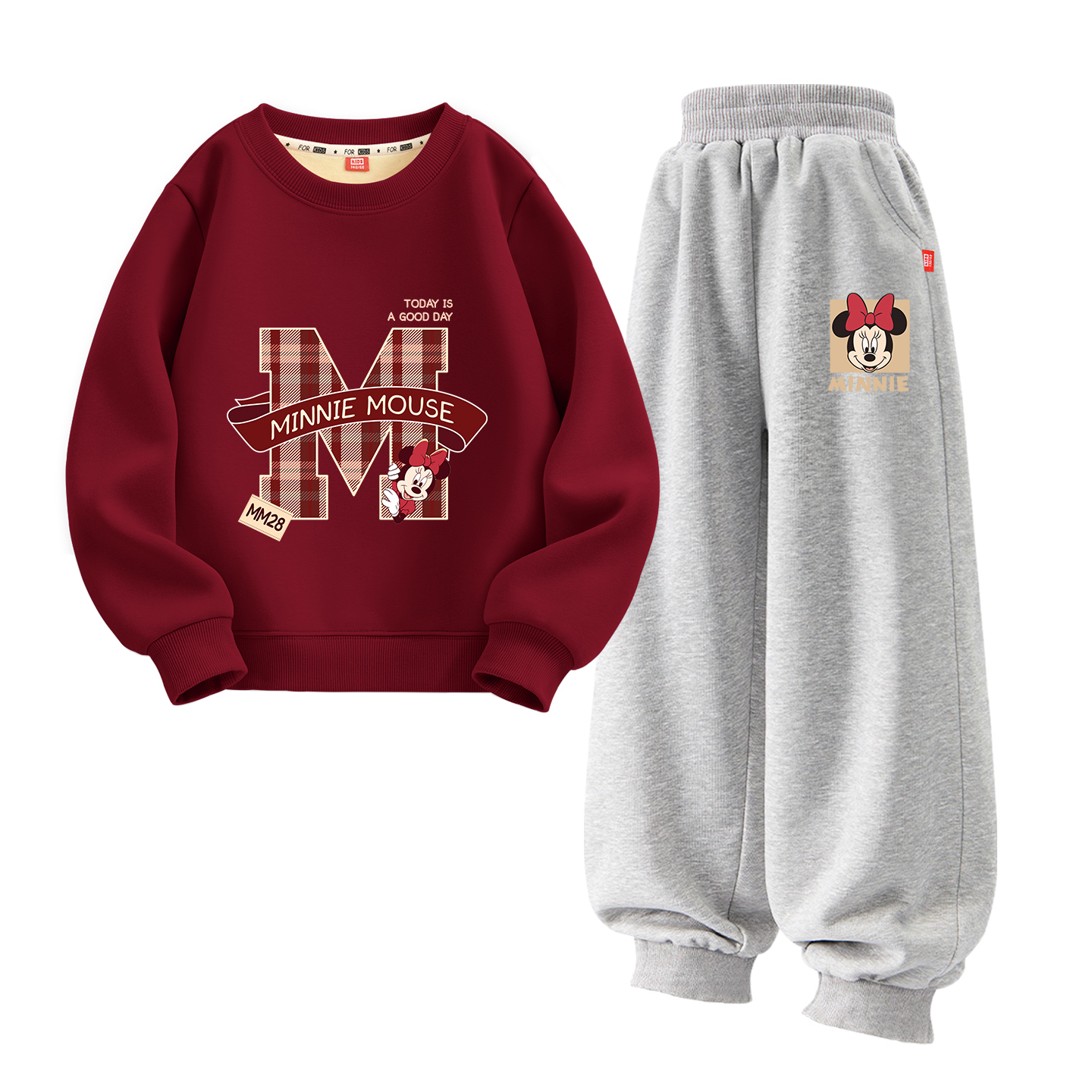 

Детский спортивный комплект Casual Sportswear 2 Piece Set Disney, [thickened and fleece-lined]di preppy wine красный+di xile joy k серый