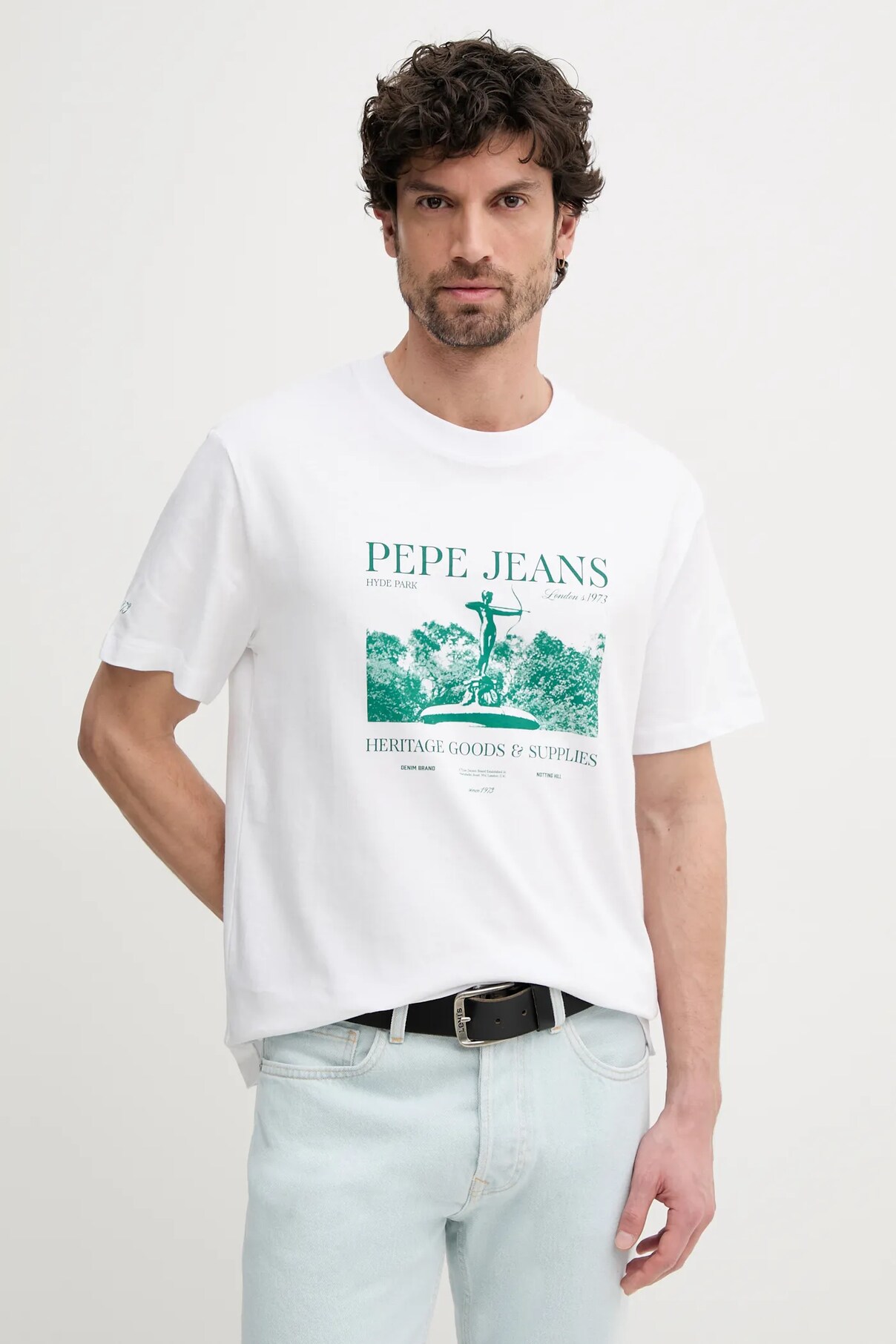 

Хлопковая футболка PATCH Pepe Jeans, белый