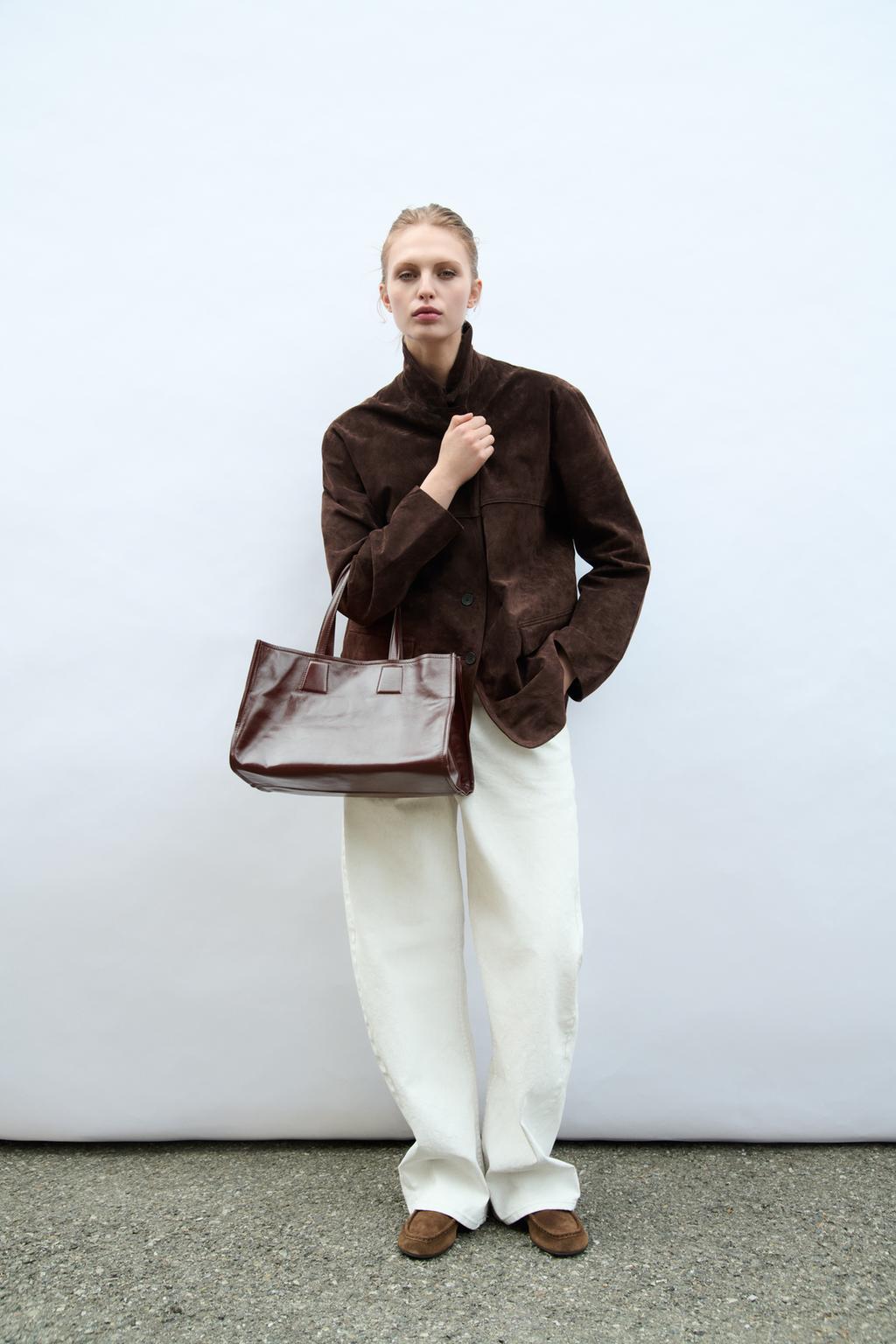

Кожаная сумка-тоут ZARA, цвет Burgundy Red, Красный, Кожаная сумка-тоут ZARA, цвет Burgundy Red